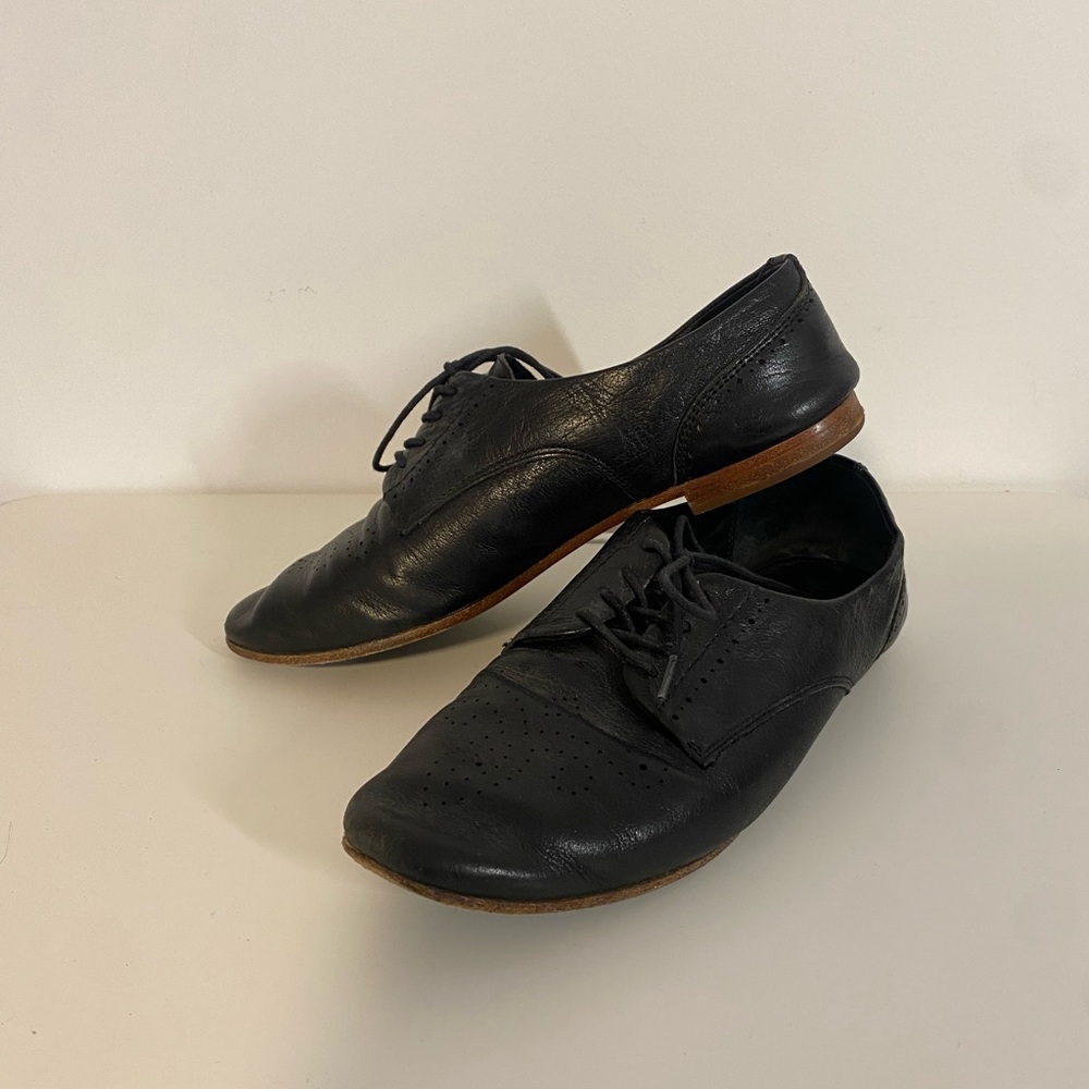 Frye Black Leather Oxfords